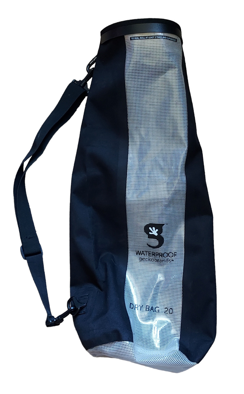 Geckobrands Durable View 20L Dry Bag PVC Polyester Material Shoulder Strap Black